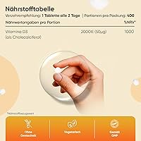 WeightWorld Vitamin D3 2000 I.E. (400 Tabletten) — Bild 3