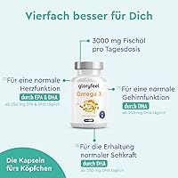 gloryfeel Omega 3 Fischöl 3000mg (240 Kapseln) — Bild 3