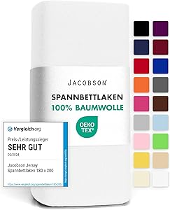 Jacobson Jersey Spannbettlaken 180x200-200x200 cm Test & Bewertung