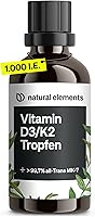 natural elements Vitamin D3 + K2 Tropfen 50ml — Bild 1