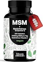 Bloom Naturals MSM Tabletten 2000 mg + Vitamin C 400 Stück — Bild 1