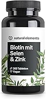 natural elements Biotin + Selen + Zink 365 Tabletten — Bild 1