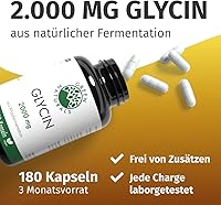 Green Naturals Glycin Kapseln 2000 mg 180 Kapseln — Bild 2