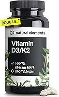 natural elements Vitamin D3 + K2 (240 Tabletten) — Bild 1