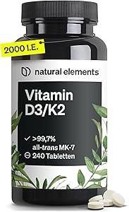 natural elements Vitamin D3 + K2 (240 Tabletten) Test & Bewertung