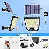 spqment CD-TYN-002 Solar-Wandleuchte 288 LED — Bild 7