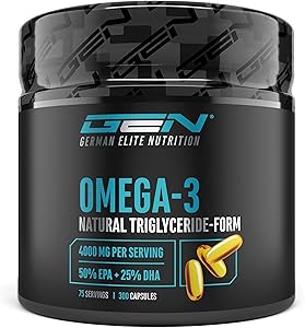 GEN German Elite Nutrition Omega-3 4000mg 300 Kapseln Test & Bewertung