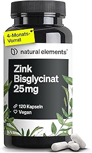 natural elements Zink Kapseln 25mg (120 Stück) Test & Bewertung