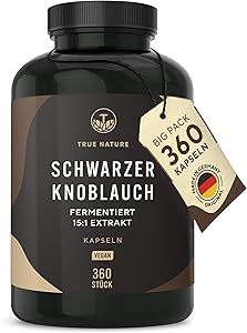 TRUE NATURE Schwarzer Knoblauch Extrakt 360 Kapseln Test & Bewertung