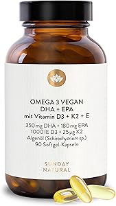 Sunday Natural D3 K2 Omega 3 Vegan (90 Kapseln) Test & Bewertung