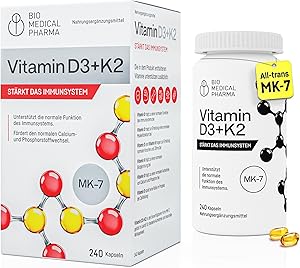 Bio Medical Pharma Vitamin D3 K2 MK-7 5000 IE 240 Kapseln Test & Bewertung