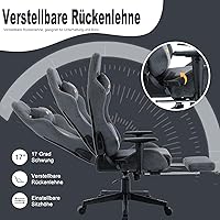 Symino Gaming Stuhl (Kunstfell, mit Fußstütze) — Bild 5