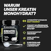 natural elements Kreatin Monohydrat Creapure 500g — Bild 3