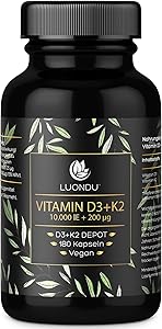 Luondu Vitamin D3 10.000 I.E. + K2 MK7 200 mcg Test & Bewertung