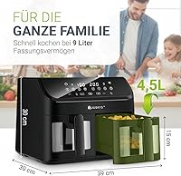Juskys Airfryer 9L Doppelkammer — Bild 3