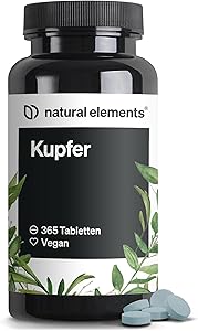natural elements Kupfer 2mg 365 Tabletten Test & Bewertung
