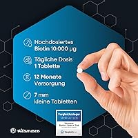 Vitamaze Biotin 10.000 mcg + Selen + Zink, 365 Tabletten — Bild 2