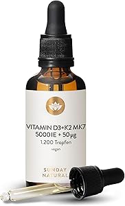 Sunday Natural Vitamin D3 K2 Tropfen 5.000 IE 36,6 ml Test & Bewertung