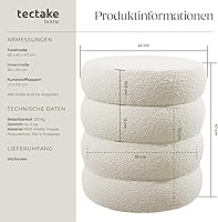 tectake Sitzhocker mit Stauraum Bouclé 42x47 cm — Bild 2
