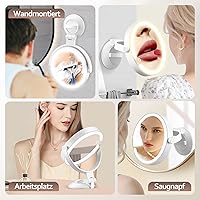 MOMOKUBA Kosmetikspiegel 30x mit Saugnapf und Beleuchtung — Bild 8