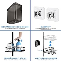 FINIBO Teleskop-Duschregal 4 Ablagen — Bild 5