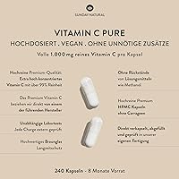 Sunday Natural Pure Vitamin C 1000mg (240 Kapseln) — Bild 2