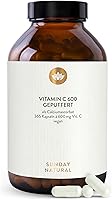 Sunday Natural Vitamin C Calciumascorbat 600 mg 365 Kapseln — Bild 1