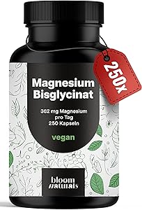 Bloom Naturals Magnesium Bisglycinat 250 Kapseln Test & Bewertung