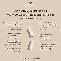 Sunday Natural Vitamin C Calciumascorbat 600 mg 365 Kapseln — Bild 2