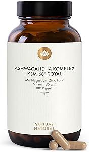Sunday Natural Ashwagandha Komplex KSM-66 180 Kapseln Test & Bewertung