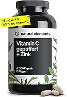 natural elements Vitamin C 1000mg + Zink 360 Kapseln — Bild 1