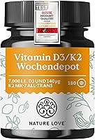 Nature Love Vitamin D3 K2 Wochendepot 180 Tabletten — Bild 1