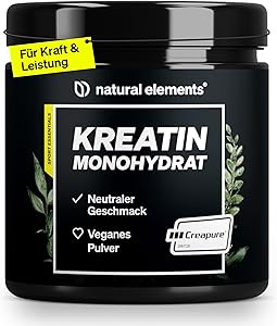 natural elements Kreatin Monohydrat Creapure 500g Test & Bewertung