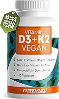 ProFuel Vitamin D3 K2 5000 IE + 200 mcg MK7, 180 Tabletten — Bild 1