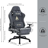 Symino Gaming Stuhl (Kunstfell, mit Fußstütze) — Bild 2