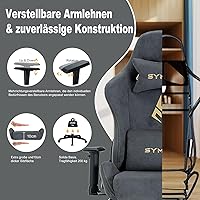 Symino Gaming Stuhl (Kunstfell, mit Fußstütze) — Bild 4