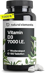 natural elements Vitamin D3 7000 I.E. 180 Tabletten Test & Bewertung