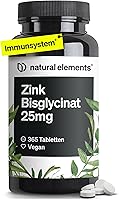 natural elements Zink 25 mg Zinkbisglycinat 365 Tabletten — Bild 1