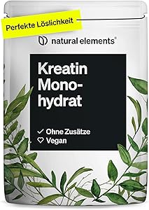 natural elements Kreatin Monohydrat 500g Test & Bewertung