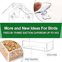 YiliYa Fenster-Vogelfutterhaus 15x15 cm — Bild 3