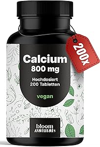 Bloom Naturals Calcium Tabletten 800mg (200 Stück) Test & Bewertung