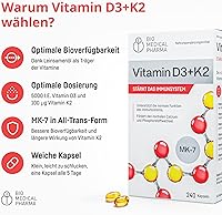 Bio Medical Pharma Vitamin D3 K2 MK-7 5000 IE 240 Kapseln — Bild 2
