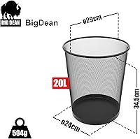 BigDean Papierkorb 20L Draht schwarz — Bild 3