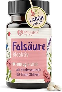 PregniVital Folsäure L-5-MTHF 400µg 120 Tabletten Test & Bewertung