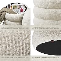 tectake Sitzhocker mit Stauraum Bouclé 42x47 cm — Bild 5