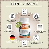 ProFuel Eisentabletten Eisenbisglycinat 20 mg + Vitamin C 365 Stück — Bild 2