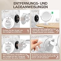 MOMOKUBA Kosmetikspiegel 30x mit Saugnapf und Beleuchtung — Bild 7