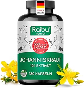 Raibu Johanniskraut Kapseln 550 mg Extrakt (180 Stück) Test & Bewertung