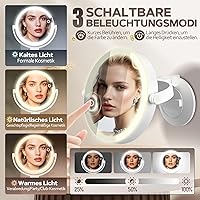 MOMOKUBA Kosmetikspiegel 30x mit Saugnapf und Beleuchtung — Bild 2