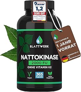 Blattwerk360 Nattokinase 2000 FU 365 Kapseln Test & Bewertung